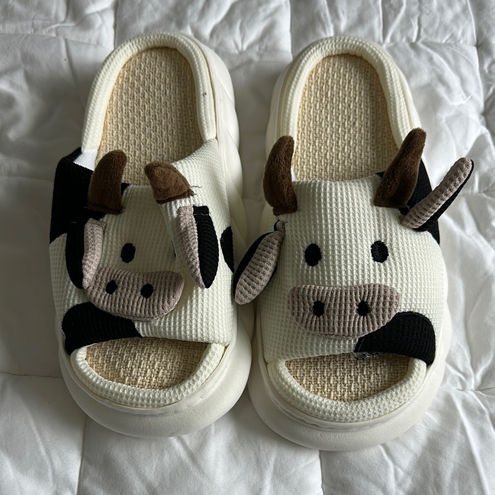 Cow-Themed Slide Sandals